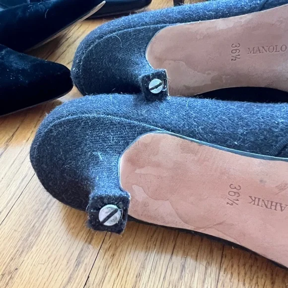 Lot of 12 Manolo Blahniks ALL NEED HEEL TIP REPAIR Sz 36.5, 37, & 36 - Picture 3 of 10